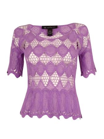 Inc International Concepts Women's Half Sleeve Crochet Top - PS