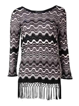 Inc International Concepts Women's Fringed Knit Sweater - S