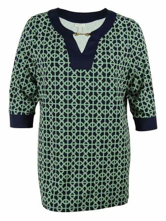 Charter Club Women's Keyhole Scoop Neck Print Jersey Tunic - PXS