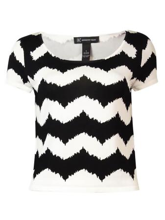 Inc International Concepts Women's Chevron Cropped Knit Top - M