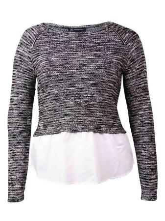 Inc International Concepts Women's Layer Zip-Trim Sweater - M