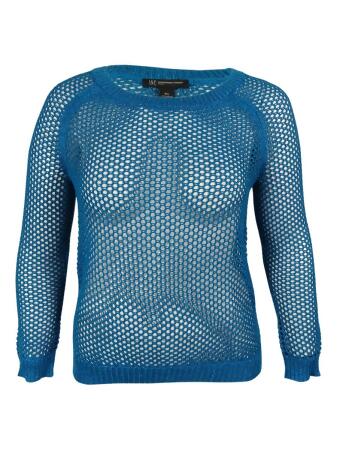 Inc International Concepts Women's Open-Knit Metallic Sweater - PL