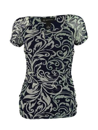 Inc International Concepts Women's Short Sleeve Ruched Top - PS