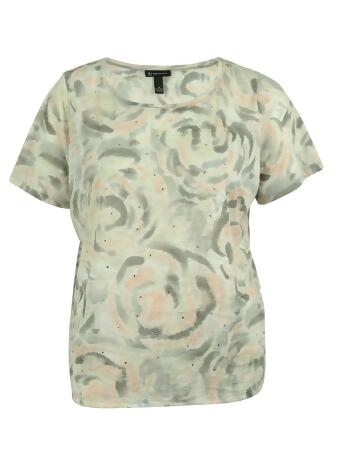 Inc International Concepts Women's Tie-Dye Rhinestone Top - PS