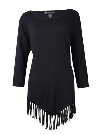 Inc International Concepts Women's 3/4 Sleeves Fringe Sweater - PXS