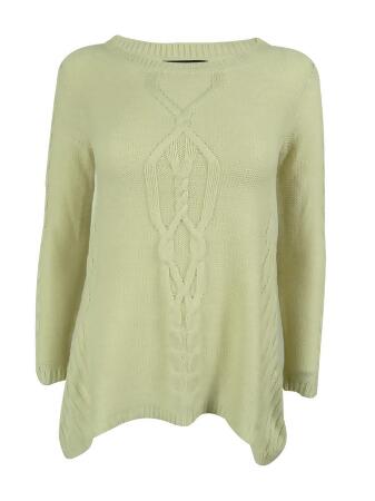 Style Co. Women's Cable Knit Handkerchief Hem Sweater - PS