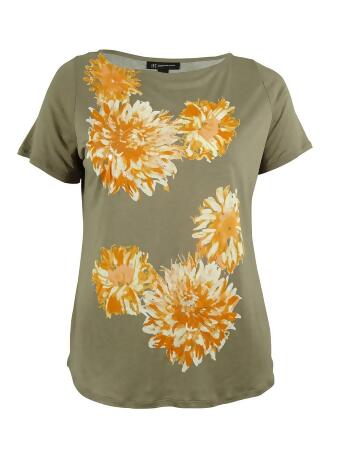 Inc International Concepts Women's Sequin Floral Print Top - 0X