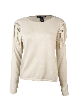 Inc International Concepts Women's Mesh Fringe Sweater - L