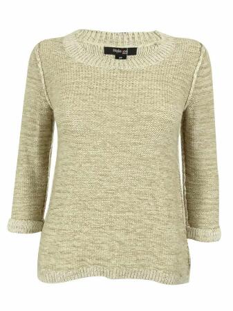 Style Co. Women's 3/4 Sleeve Marled Knit Sweater - PXS