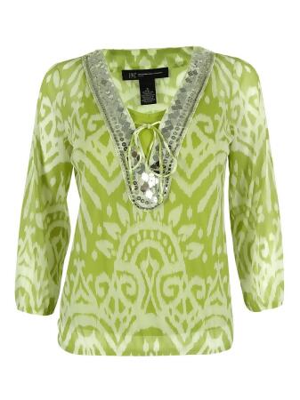 Inc International Concepts Women's 3/4 Sleeve Embellished Top - PS