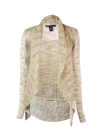 Inc International Concepts Women's Textured Pointelle Cardigan - L