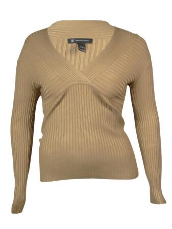 Inc International Concepts Women's Ribbed V-Neck Knit Sweater - PXS