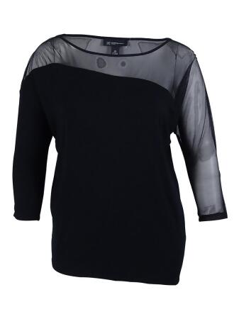 Inc International Concepts Women's Mesh Insert Top - 0X