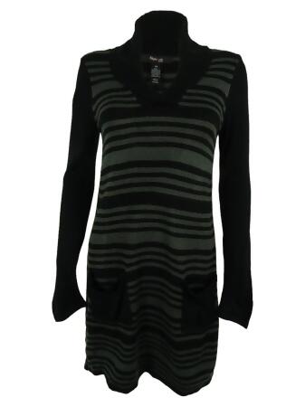 Style Co. Women's Striped Lurex Knit Pocket Sweater Dress - PXL