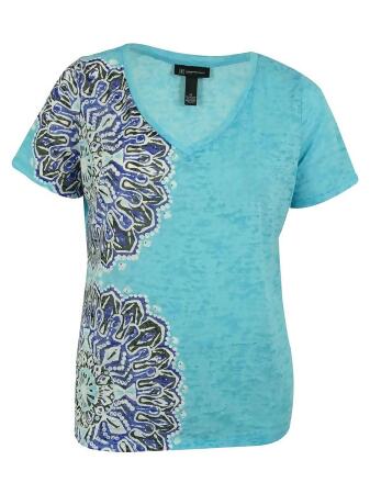 Inc International Concepts Women's Embellished V-Neck Tee - PXS