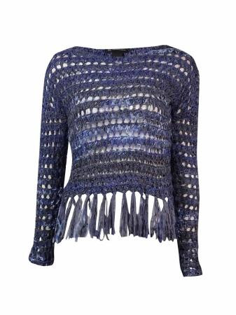 Inc International Concepts Women's Fringed Tape Sweater - XS