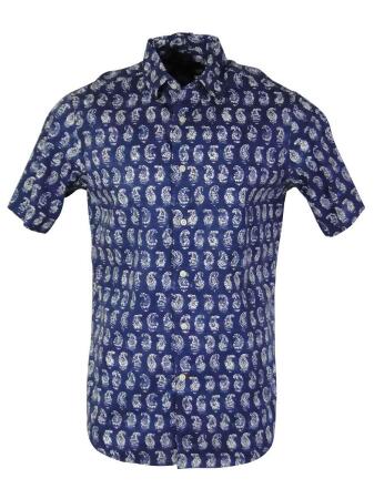 Cremieux Men's Front Buttoned Patterned Cotton Shirt - L