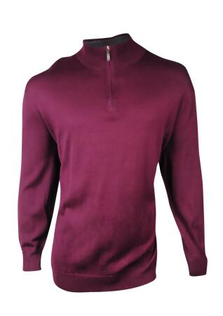 Club Room Men's Big Tall Mock Quarter-Zip Merino Sweater - 2XB