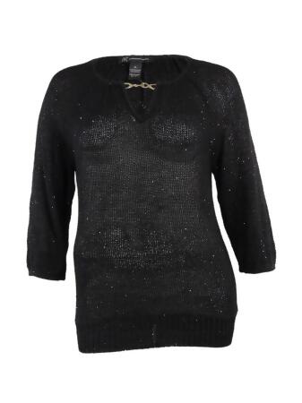 Inc International Concepts Women's Sheer Sequined Sweater - PXS