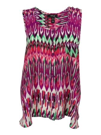 Style Co. Women's Sleeveless Ikat Print Top - PM