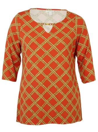 Charter Club Women's Bamboo-Print Keyhole Tunic - 0X