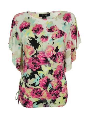 Style Co. Women's Flutter Sleeves Floral Print Top - PM