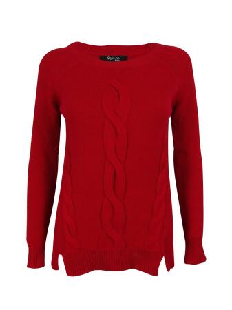 Style Co Women's Front Cable-Knit Detail Sweater - PL
