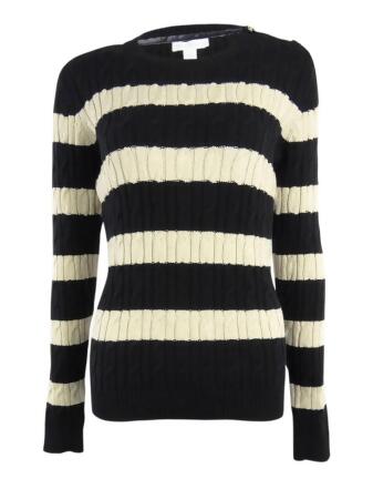 Charter Club Women's Button Shoulder Striped Sweater - PXL