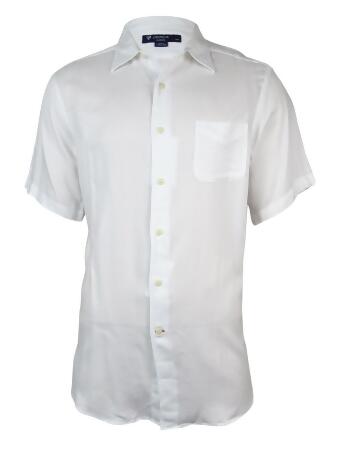 Cremieux Men's Solid Pique Buttoned Shirt - L