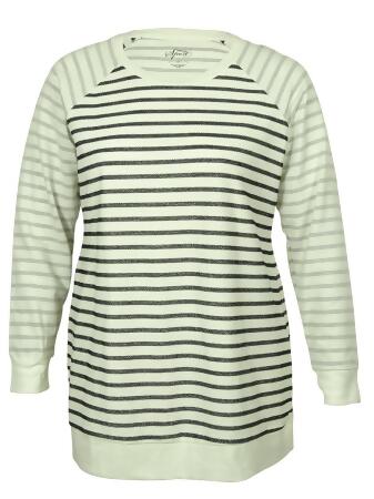 Style Co Women's Long Sleeve Striped Sweatshirt - 0X