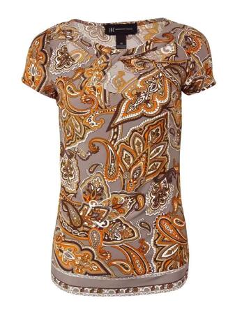 Inc International Concepts Women's Cut-Out Jersey Print Blouse - XS