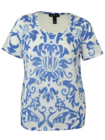 Inc International Concepts Women's Embellished Short Sleeve Top - 1X