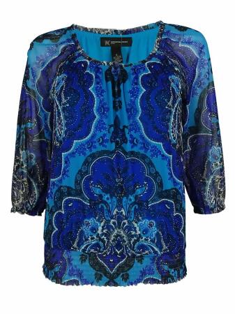 Inc International Concepts Women's Smocked Peasant Top - PS