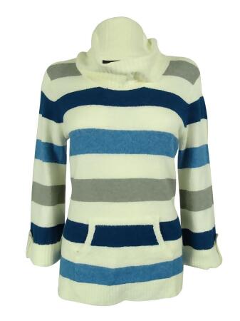 Style Co. Women's Striped Turtleneck Sweater - PXL