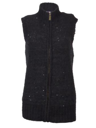 Charter Club Women's Sequined Zipper Front Cardigan Sweater Vest - PXS