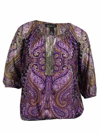 Inc International Concepts Women's Beaded Keyhole Top - 0X
