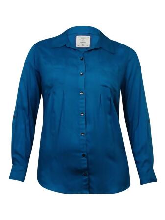 Style Co Women's Pleated Button Down Pocket Blouse - XXL