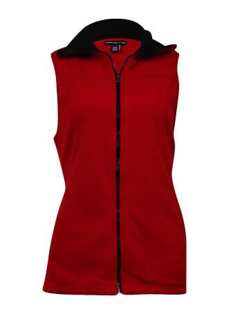 American Living Women's Solid Pocket Fleece Zip Vest - S
