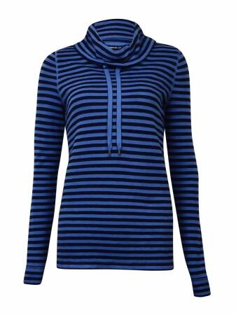 American Living Women's Striped Cowl Cotton Blend Sweater - S