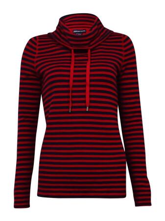 American Living Women's Striped Cowl Cotton Blend Sweater - XS