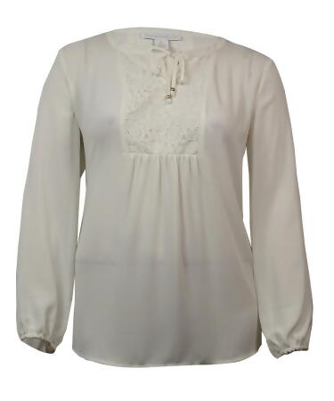 Charter Club Women's Lace-Trim Pintucked Peasant Top - XL