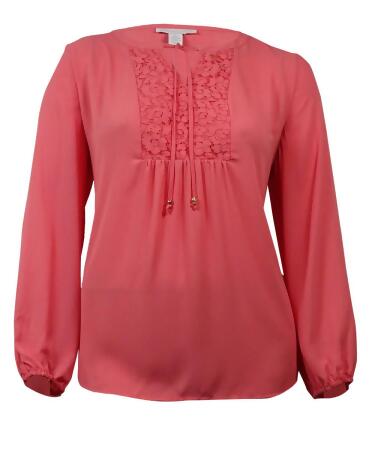 Charter Club Women's Lace-Trim Pintucked Peasant Top - XL