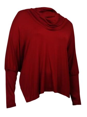 Cable Gauge Women's Cowl Neck Knit Dolman Top - L