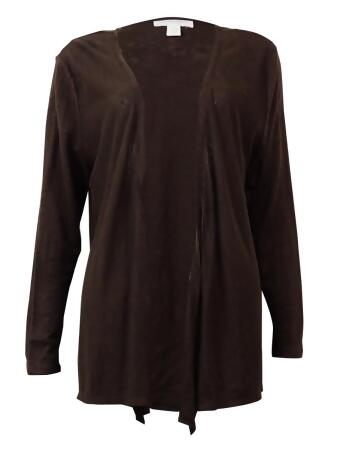 Charter Club Women's Solid Line Open-Front Cardigan - XL