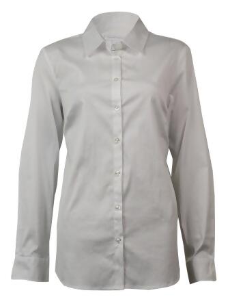 Charter Club Women's Basic Solid Button-Down Shirt - 6