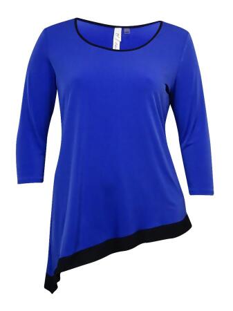 Ny Collection Women's Faux Suede-Trim Jersey Top - XL