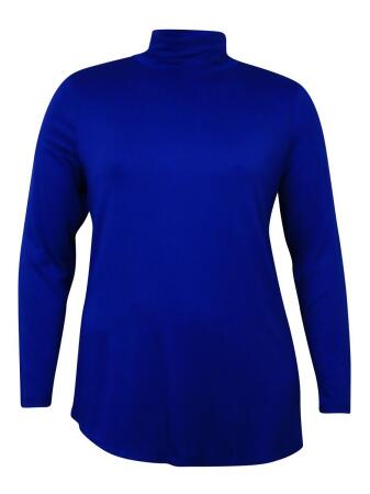 Jm Collection Women's Turtleneck Knit Jersey Top - L