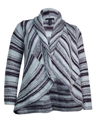 Style Co. Women's Open Stripe Shawl Sweater - M