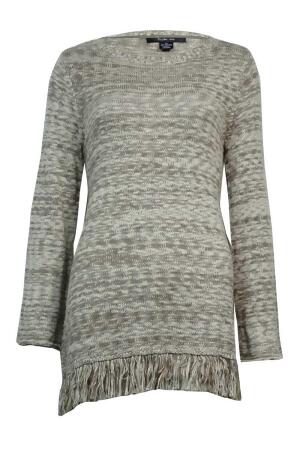 Style Co. Women's Marled Fringe Sweater - M