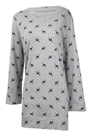 Karen Scott Women's Cuffed Dog-Print Terry Knit Top - M